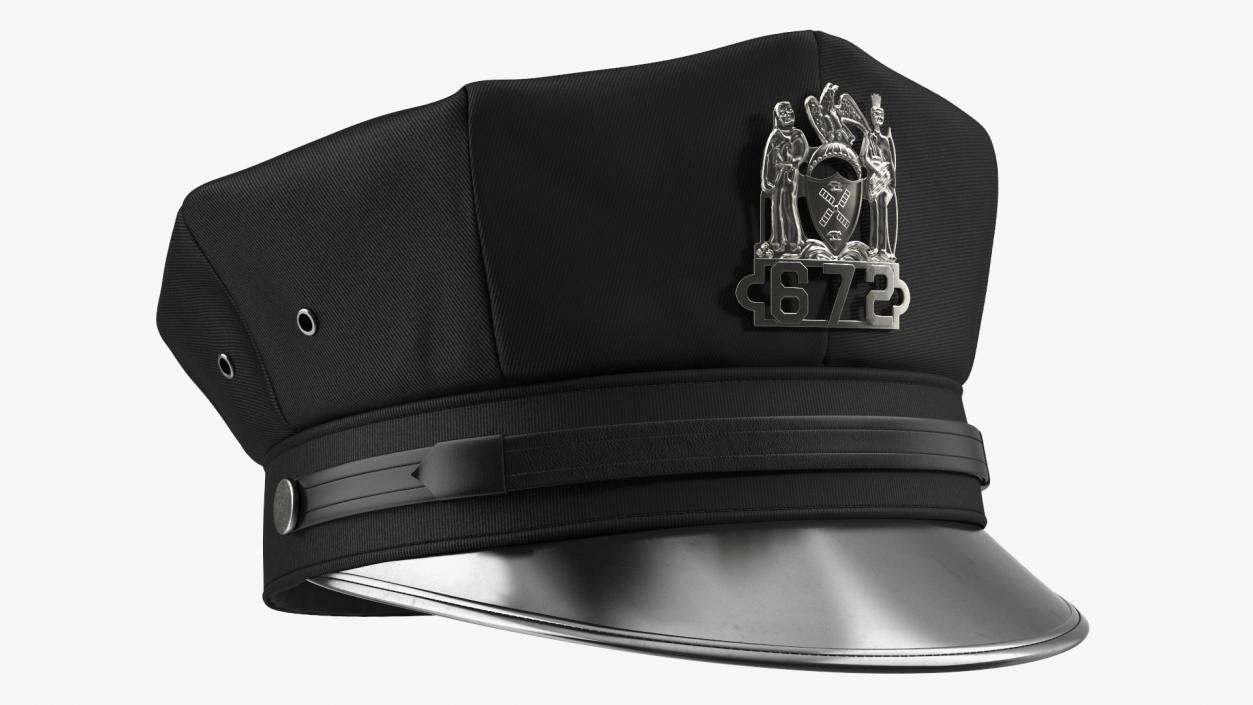 3D New York Police Officer Cap with Badge model