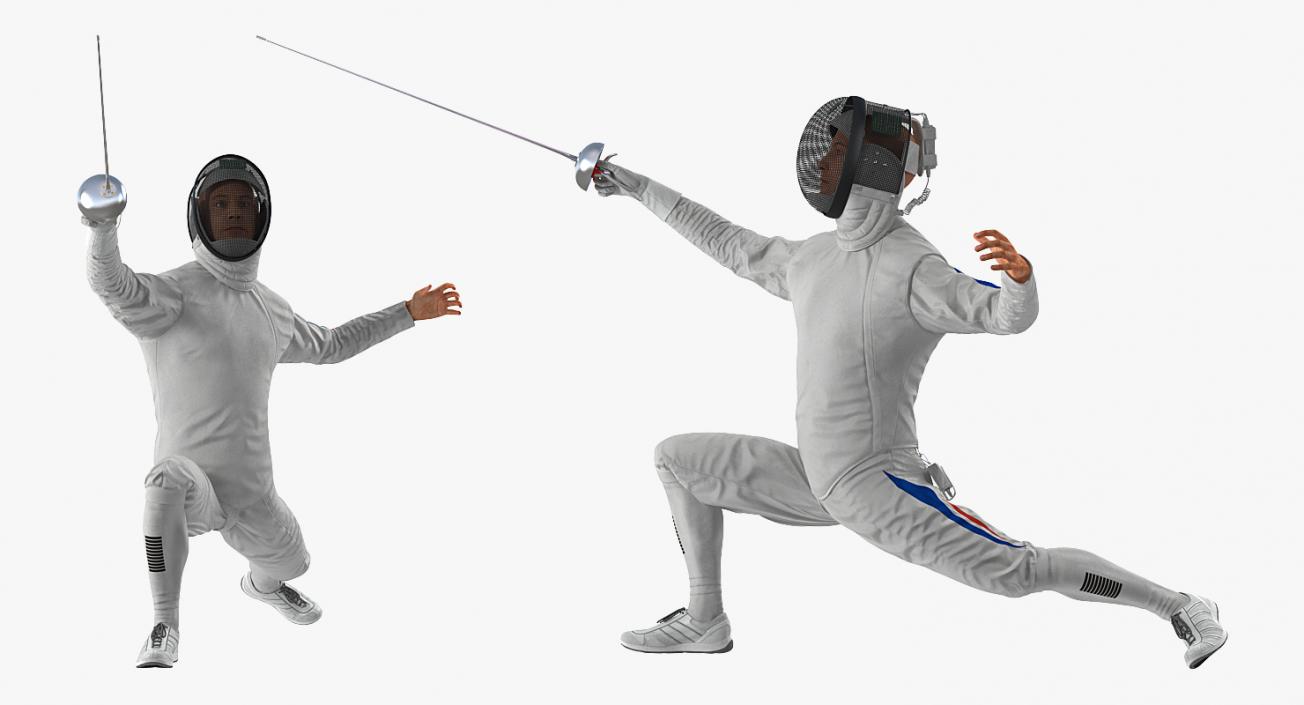 Fencer Lunge Pose 3D