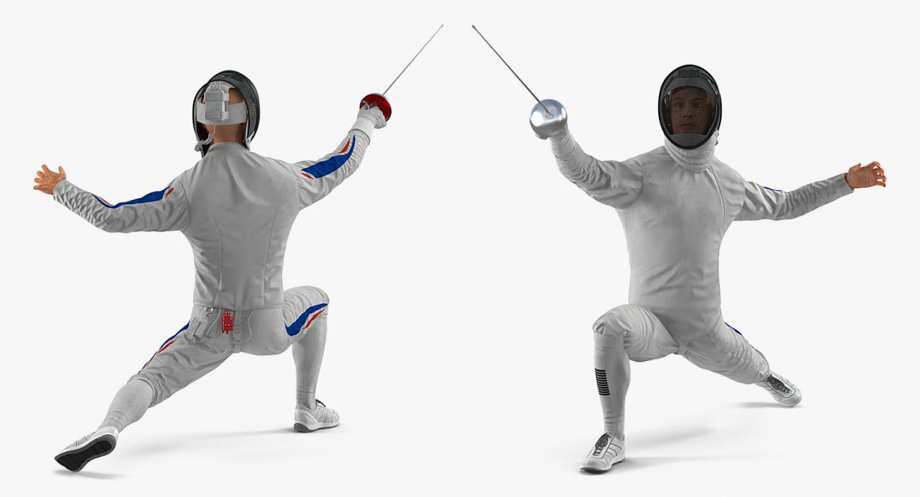 Fencer Lunge Pose 3D