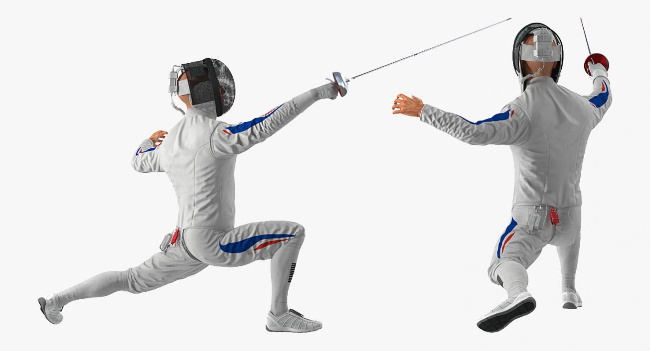 Fencer Lunge Pose 3D