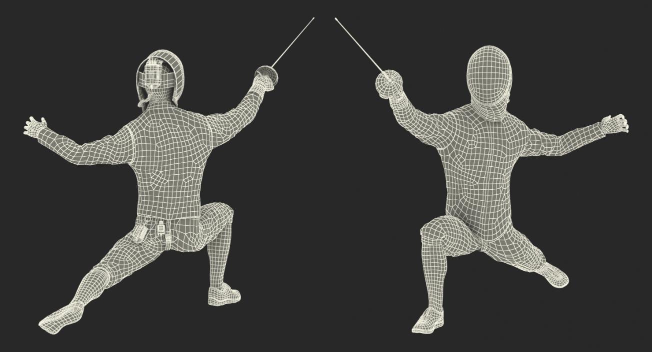 Fencer Lunge Pose 3D