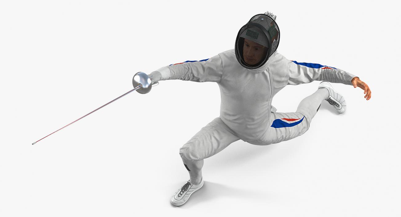 Fencer Lunge Pose 3D