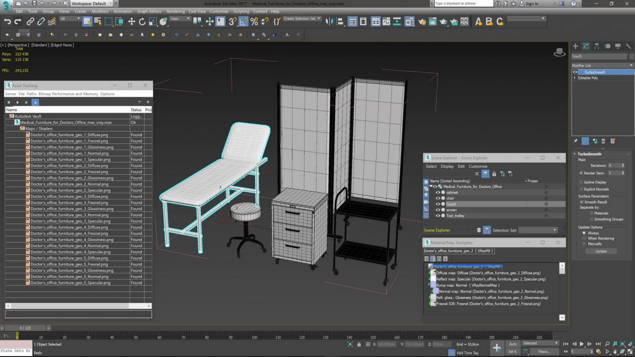 3D Medical Furniture for Doctors Office