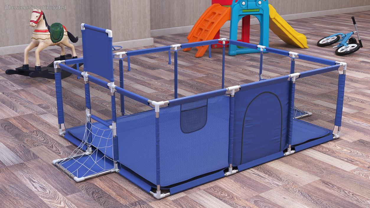 Blue Baby Playpen 3D