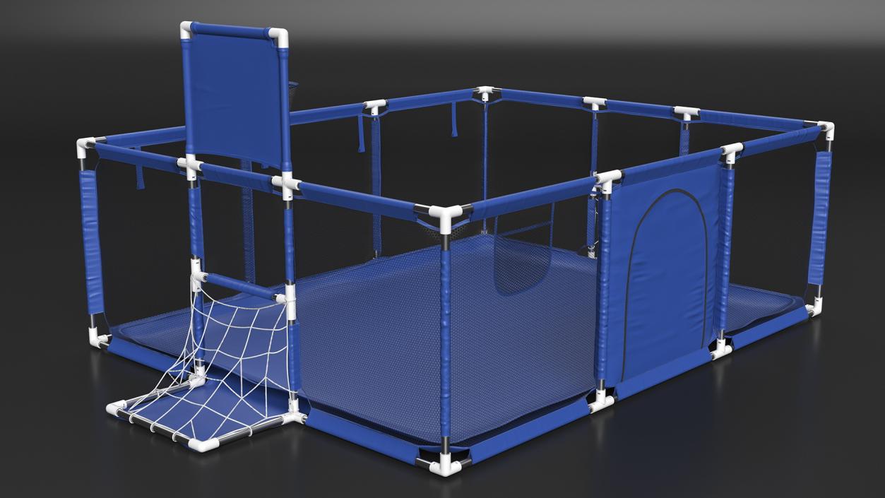 Blue Baby Playpen 3D