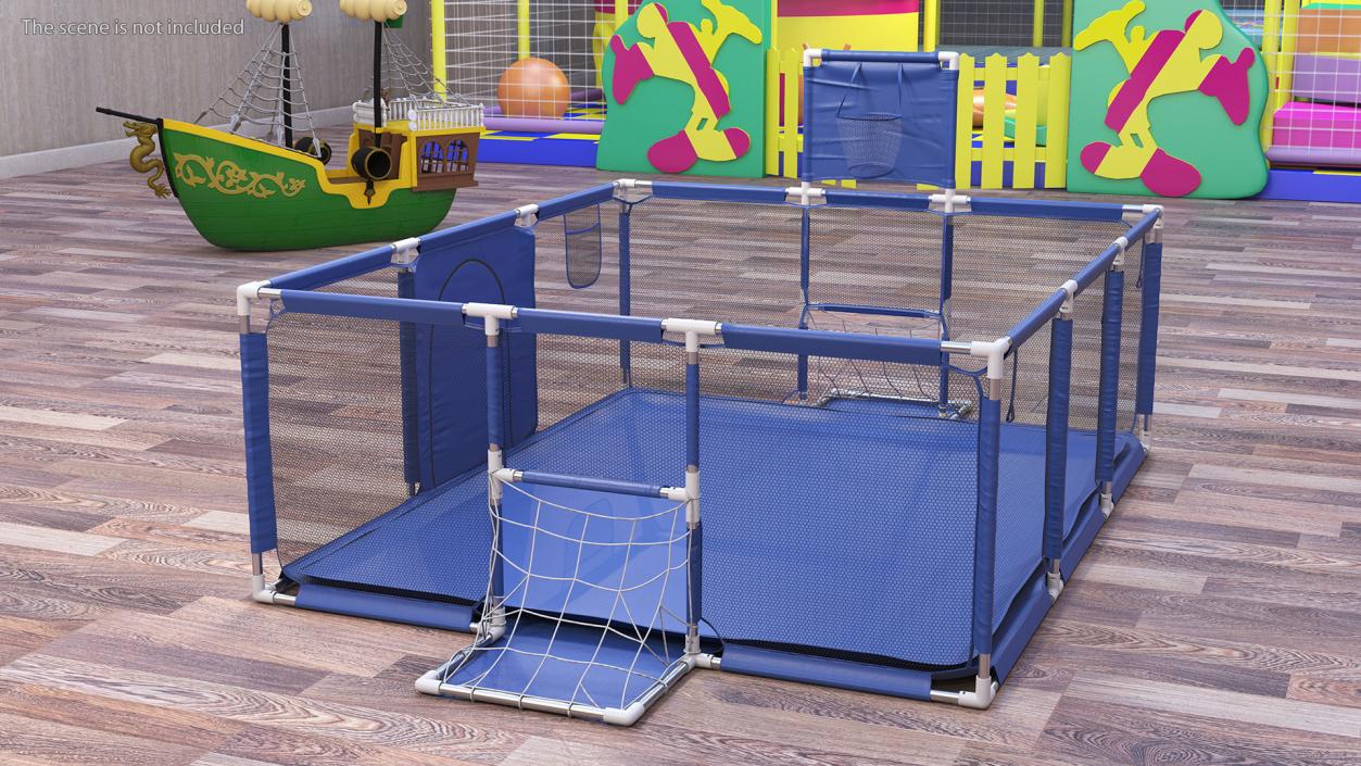 Blue Baby Playpen 3D