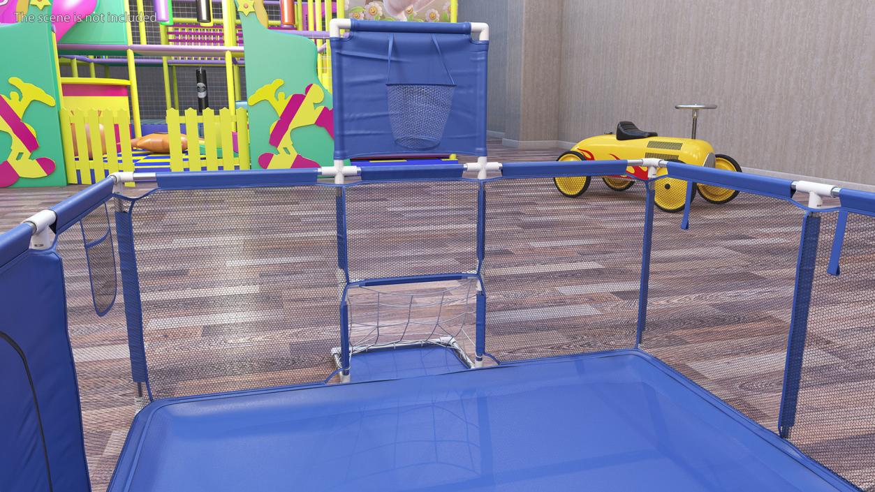 Blue Baby Playpen 3D