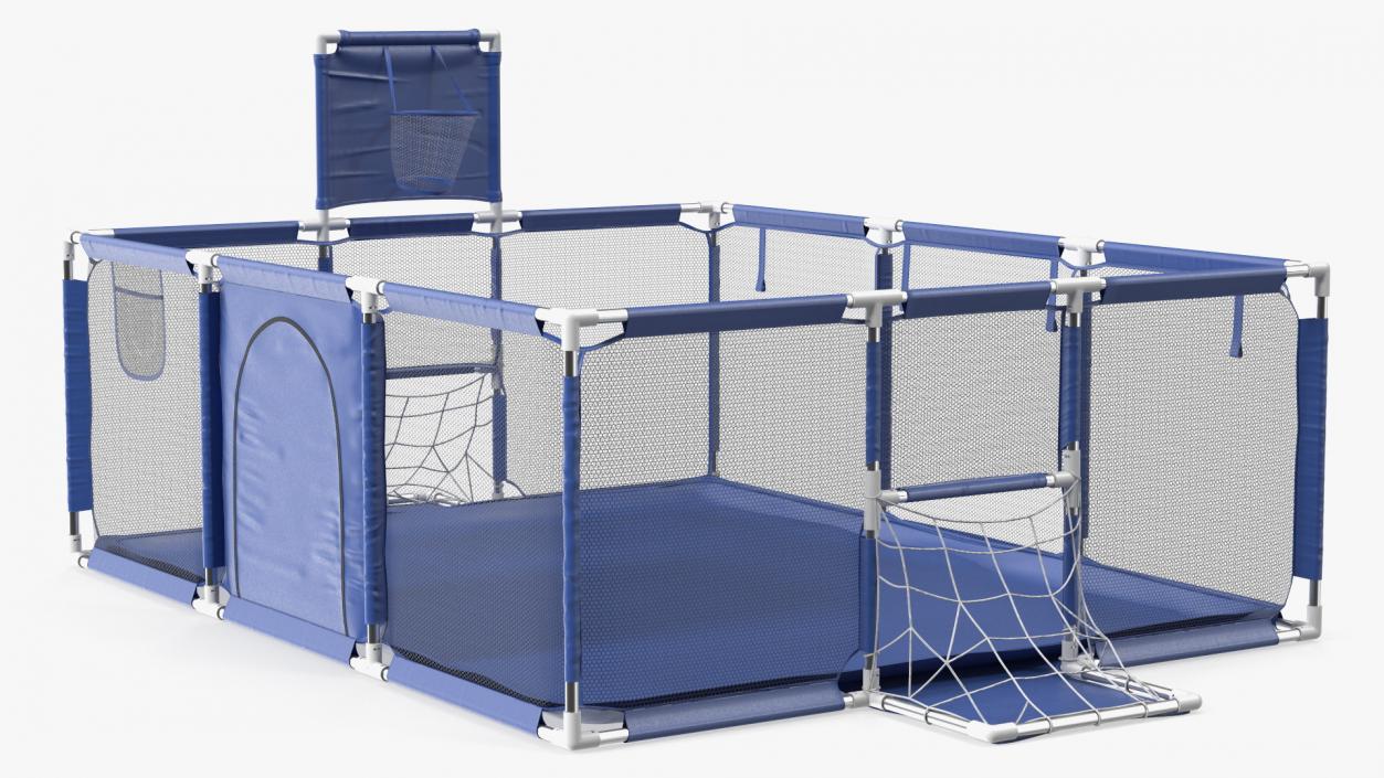 Blue Baby Playpen 3D