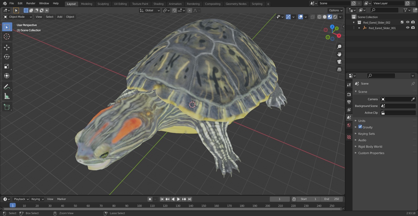 3D Red Eared Slider