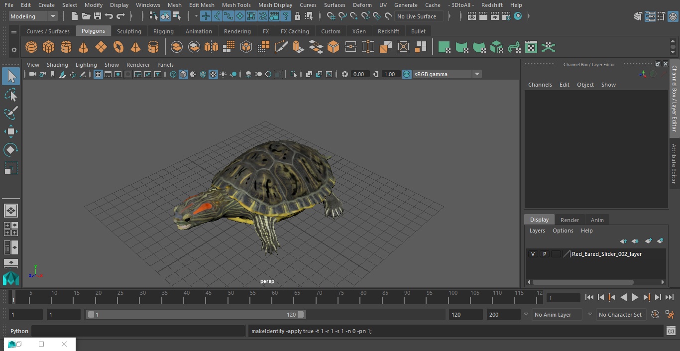 3D Red Eared Slider