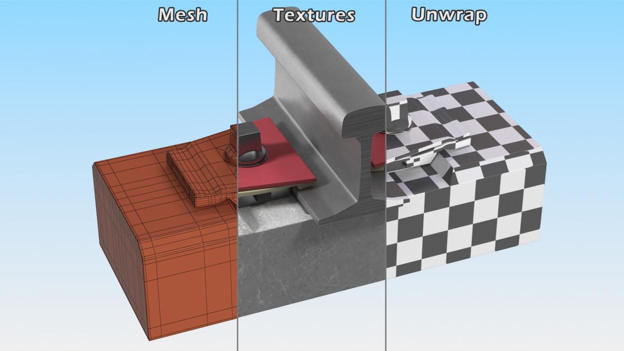 Nabla Clip Rail Fastening System 3D