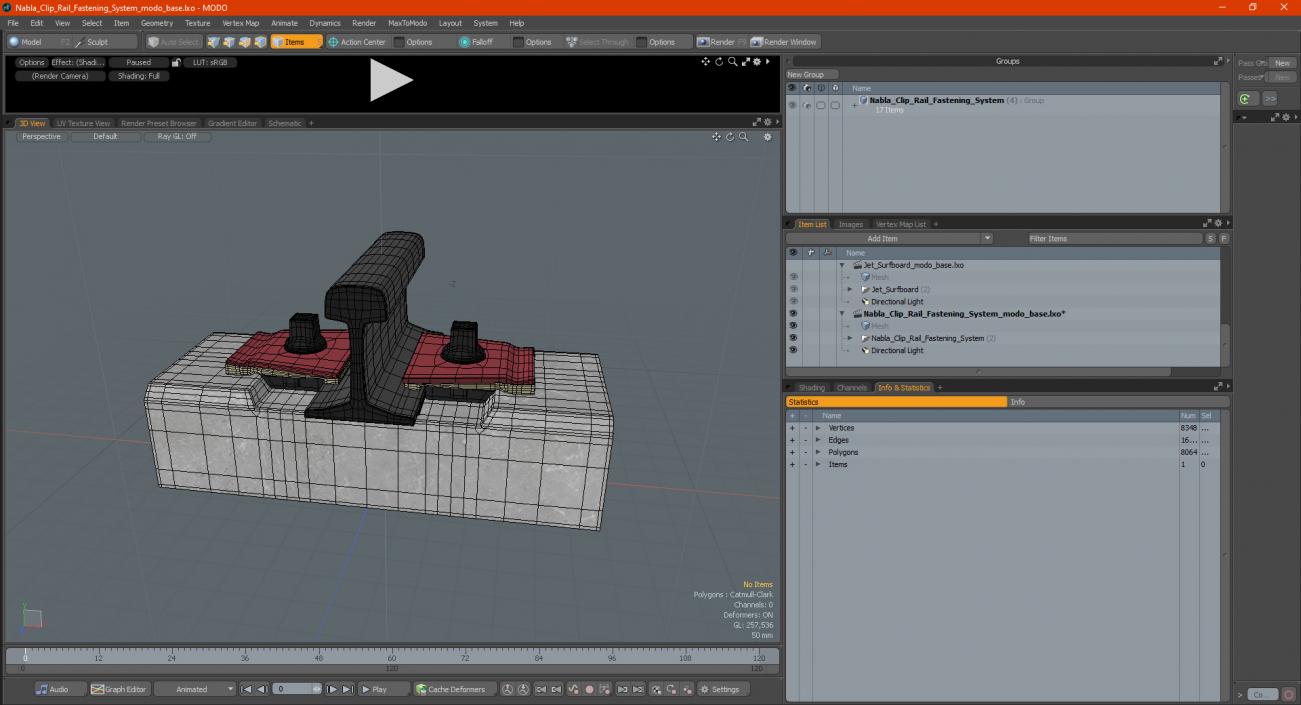 Nabla Clip Rail Fastening System 3D