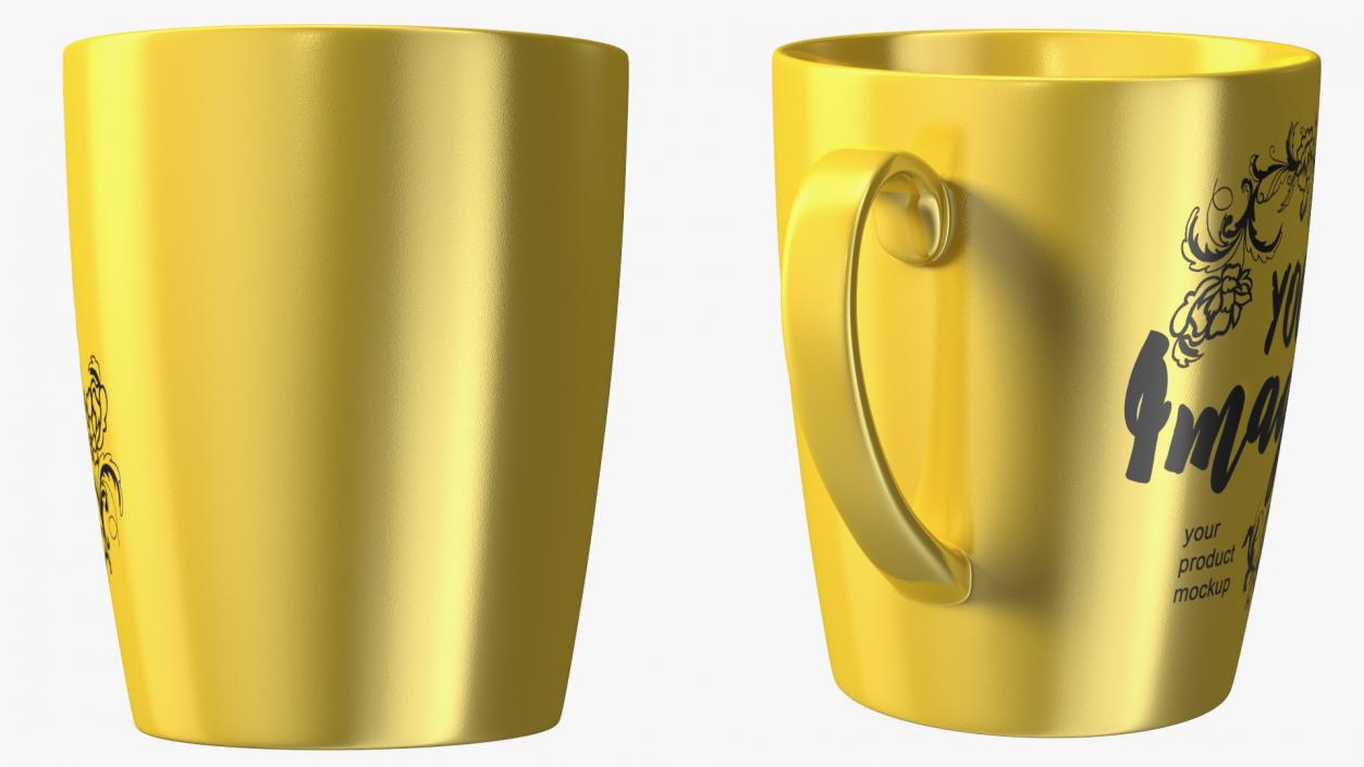 3D Mockup Ceramic Mug Gold model