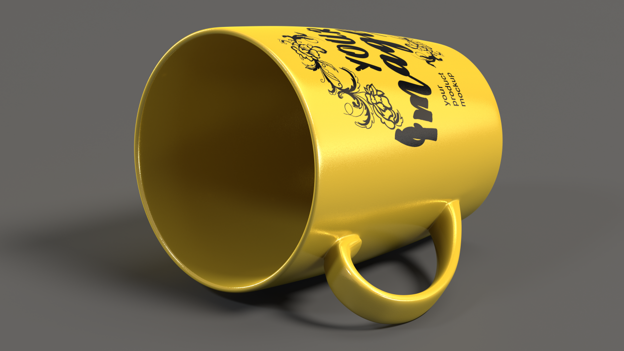 3D Mockup Ceramic Mug Gold model