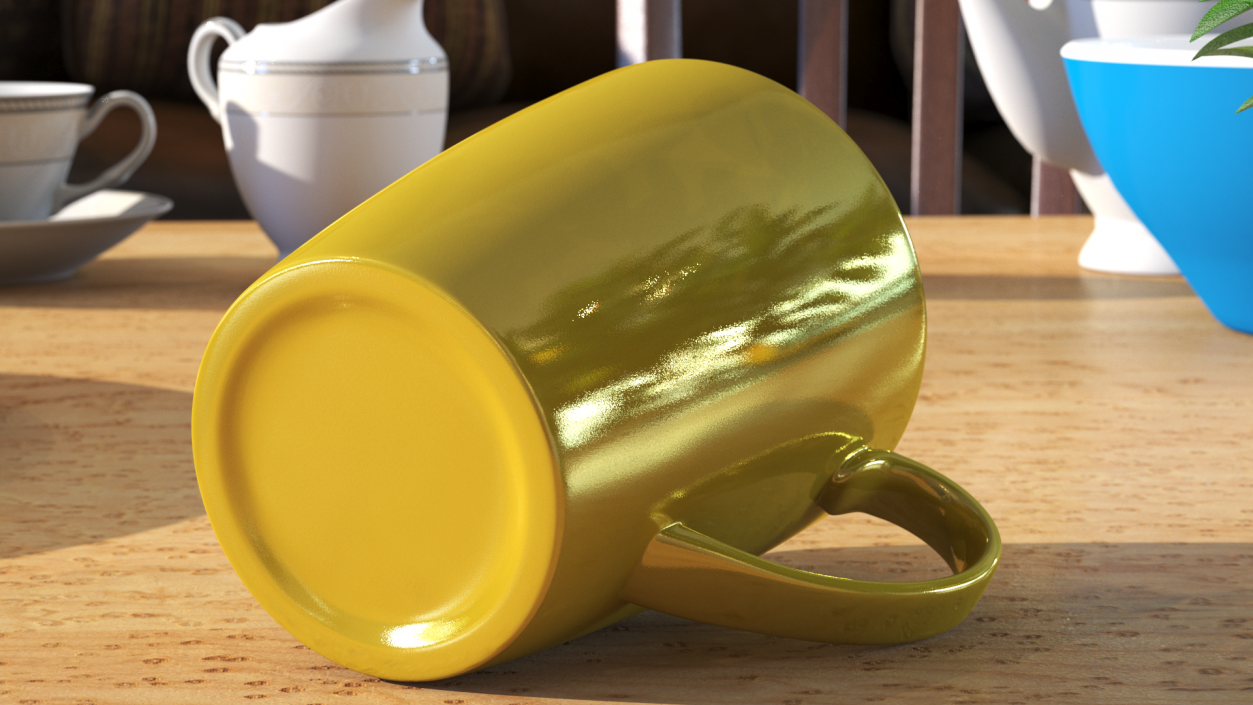 3D Mockup Ceramic Mug Gold model