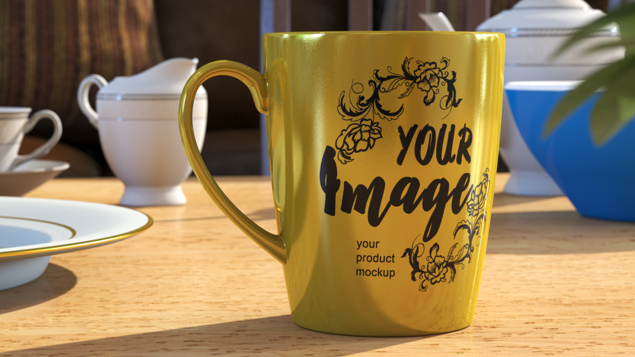 3D Mockup Ceramic Mug Gold model