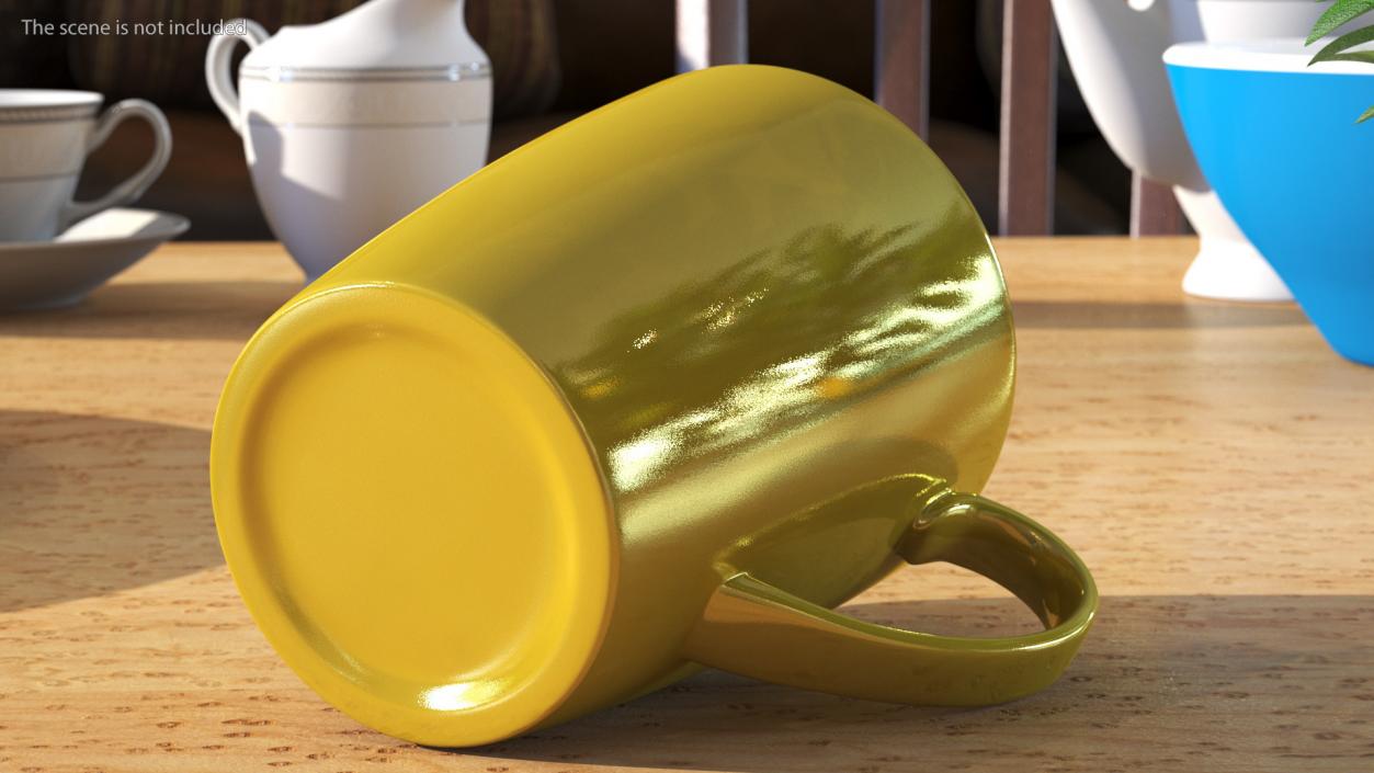 3D Mockup Ceramic Mug Gold model