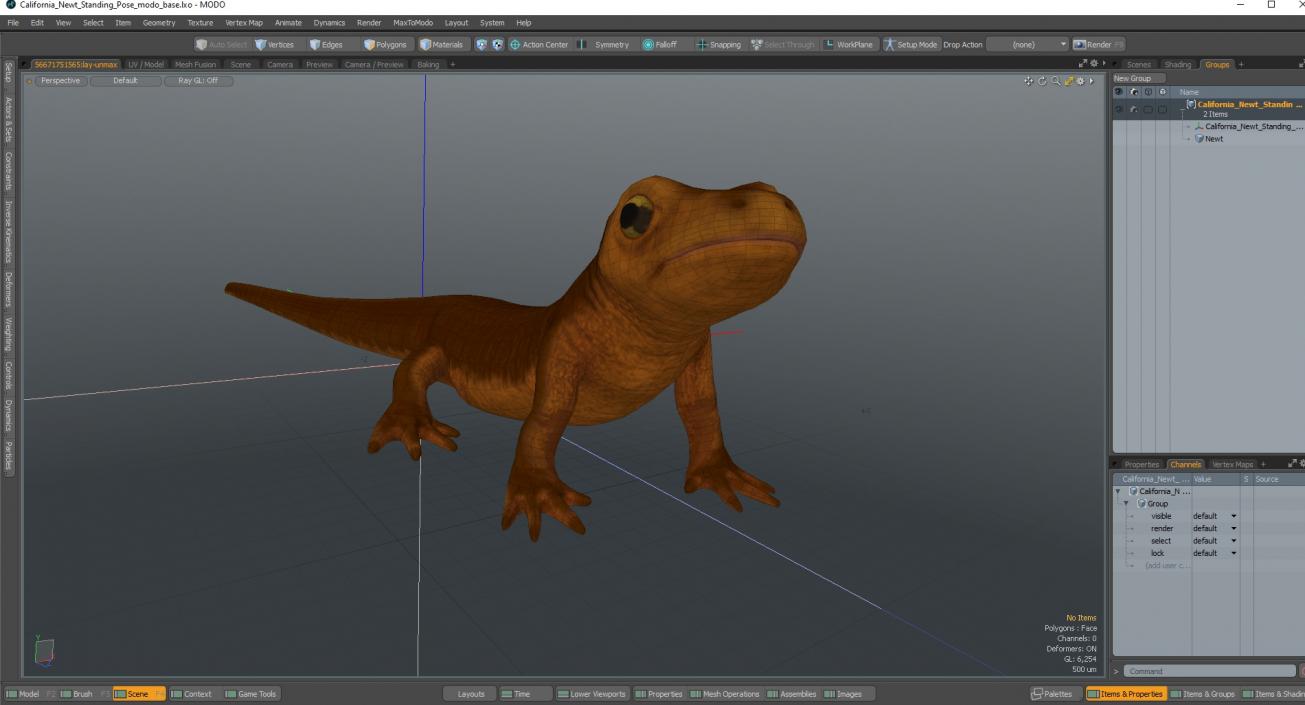 California Newt Standing Pose 3D model