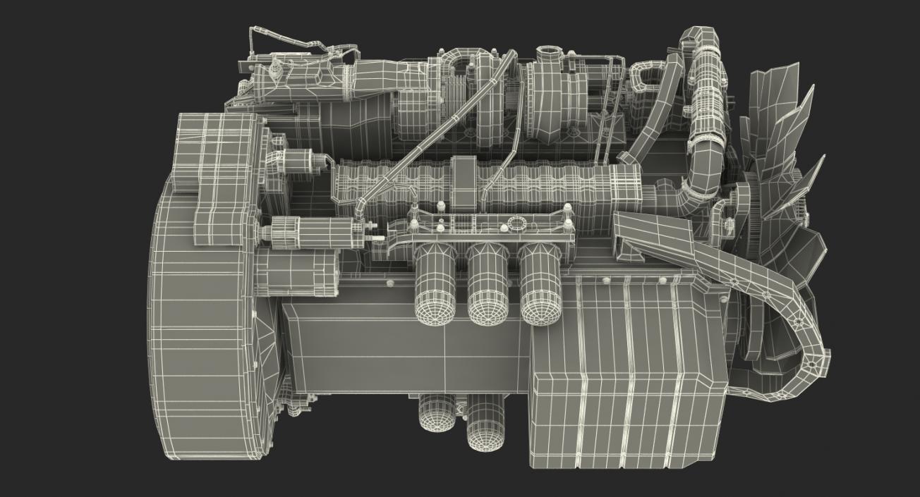 3D model Semi Truck Turbo Diesel Engine