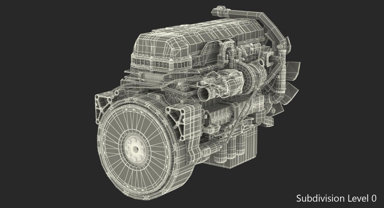 3D model Semi Truck Turbo Diesel Engine