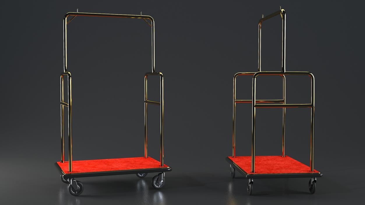 3D model Hotel Luggage Cart and Luggage Bag Collection