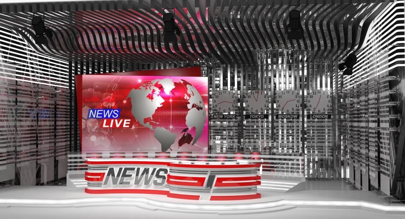 TV Studio and TV Station Van 3D Models Collection 3D model