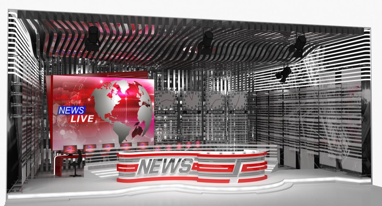 TV Studio and TV Station Van 3D Models Collection 3D model