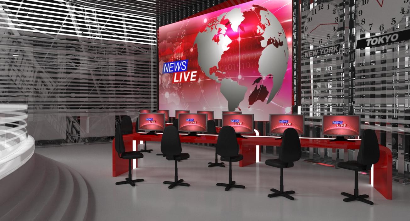 TV Studio and TV Station Van 3D Models Collection 3D model