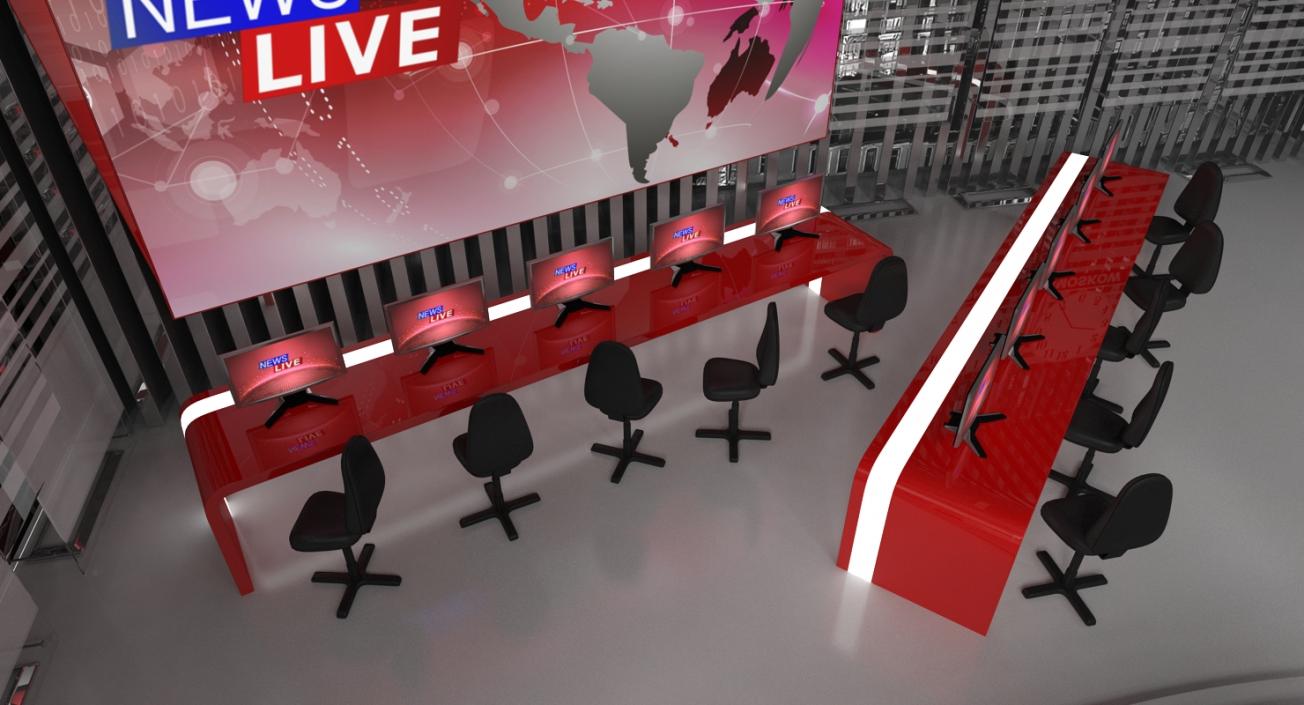 TV Studio and TV Station Van 3D Models Collection 3D model