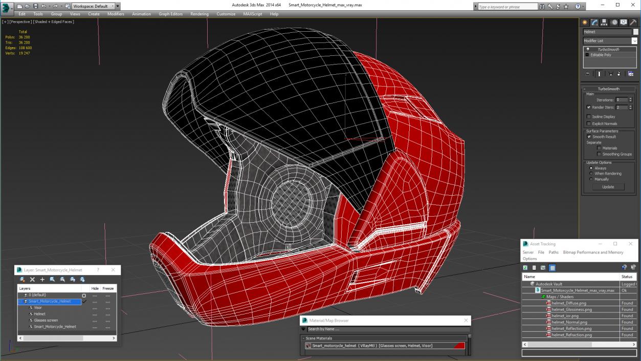 3D Smart Motorcycle Helmet model