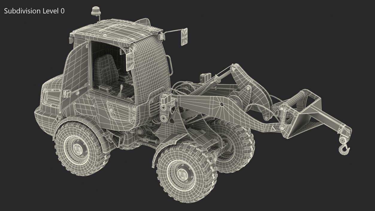 Electric Loader with Material Handling Arm Rigged 3D model