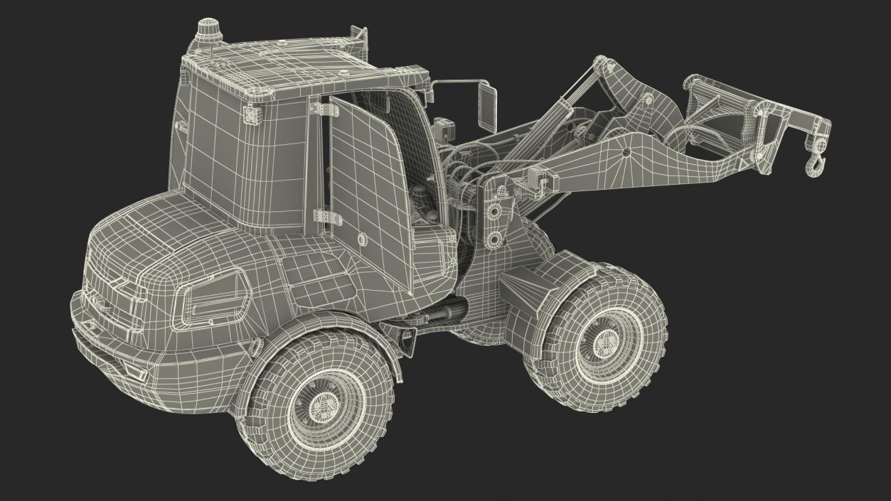 Electric Loader with Material Handling Arm Rigged 3D model