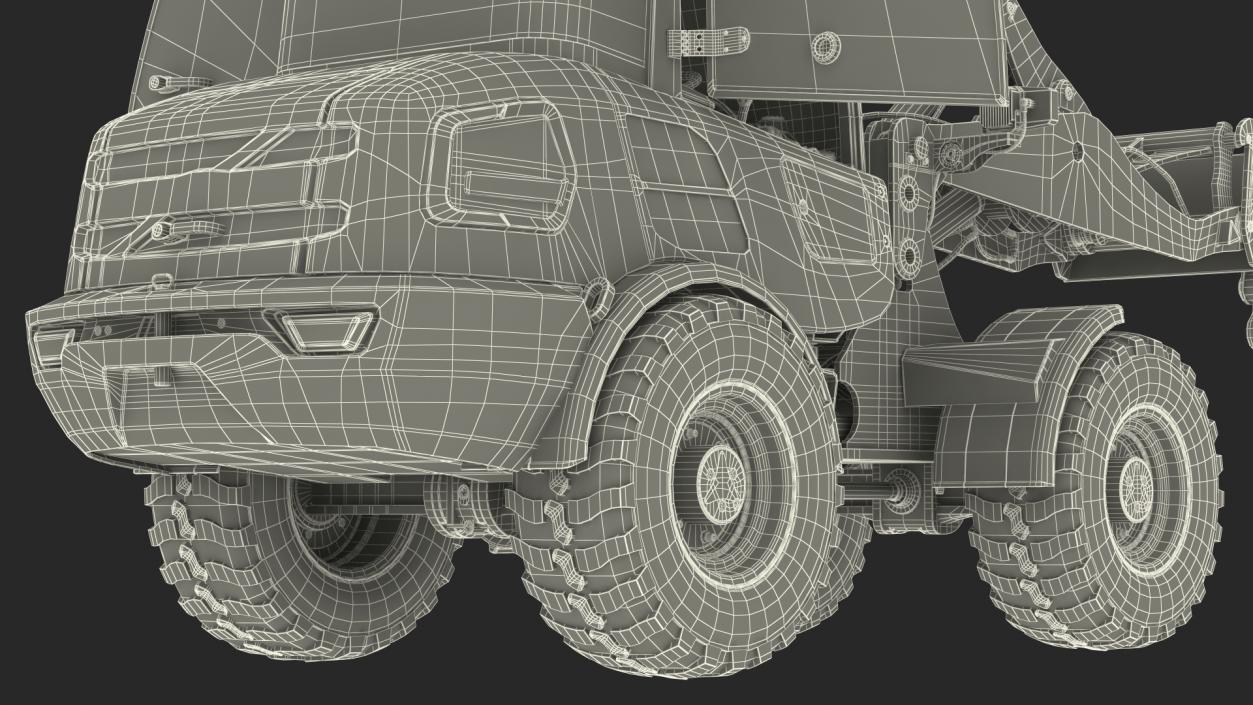 Electric Loader with Material Handling Arm Rigged 3D model