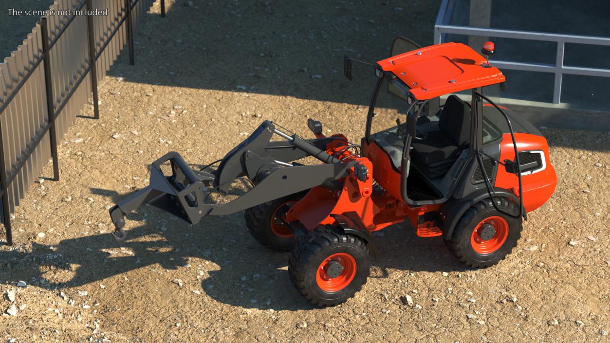 Electric Loader with Material Handling Arm Rigged 3D model