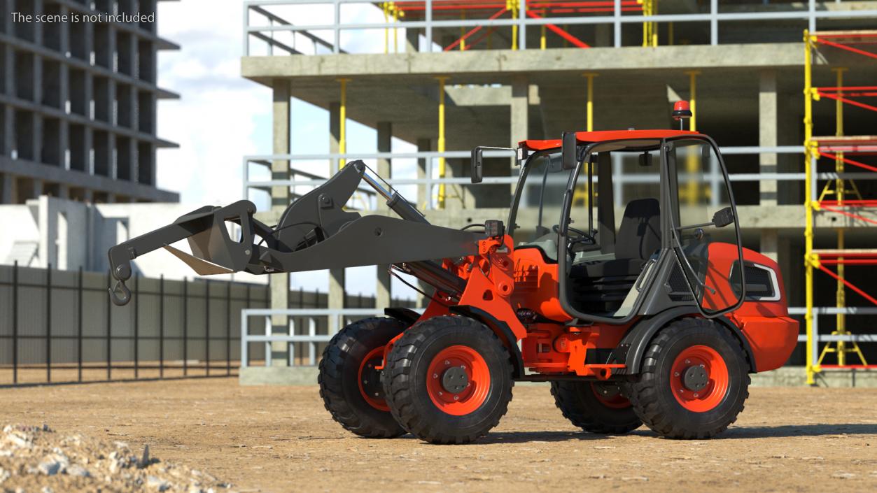 Electric Loader with Material Handling Arm Rigged 3D model