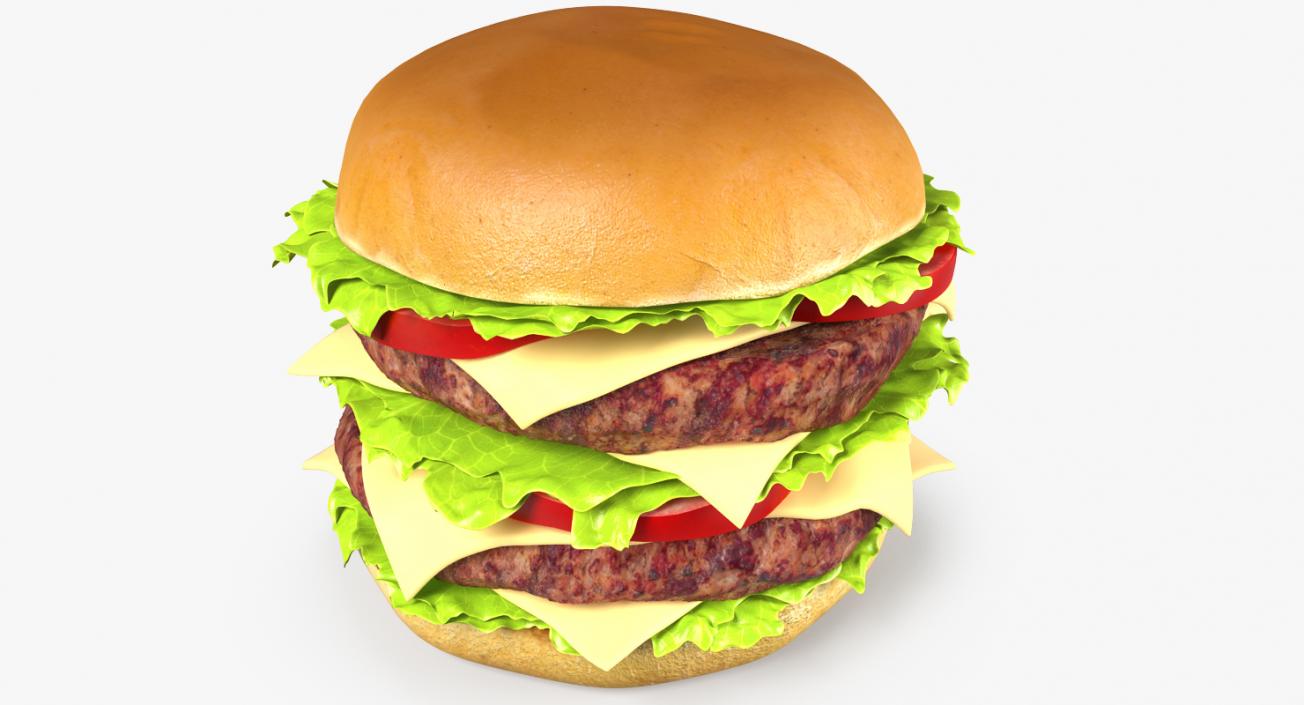 3D Double Burger model