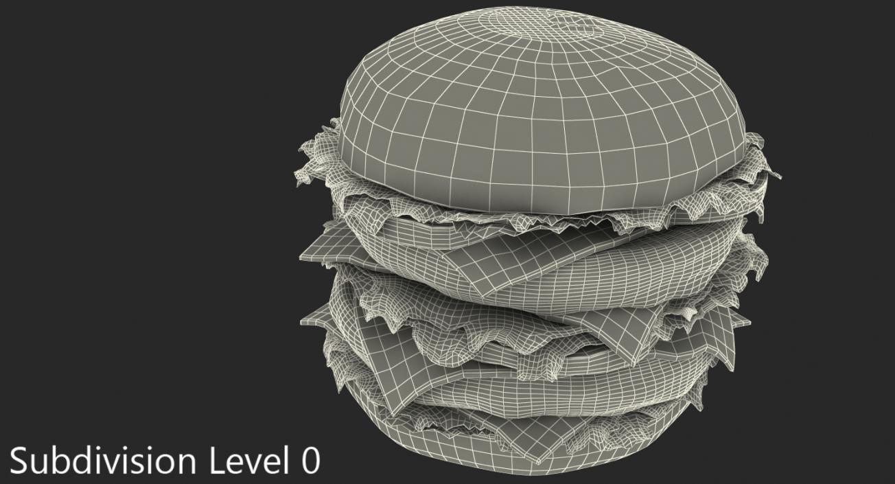 3D Double Burger model