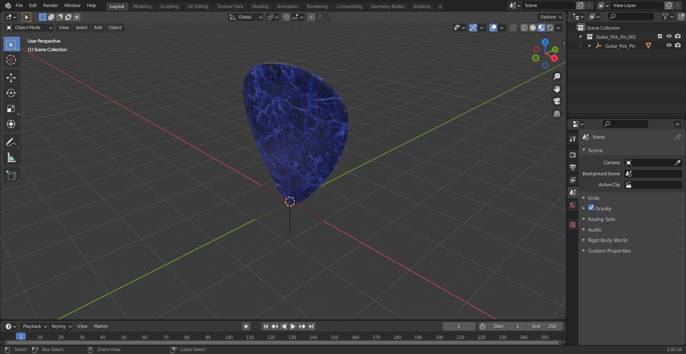 3D model Guitar Pick Pin