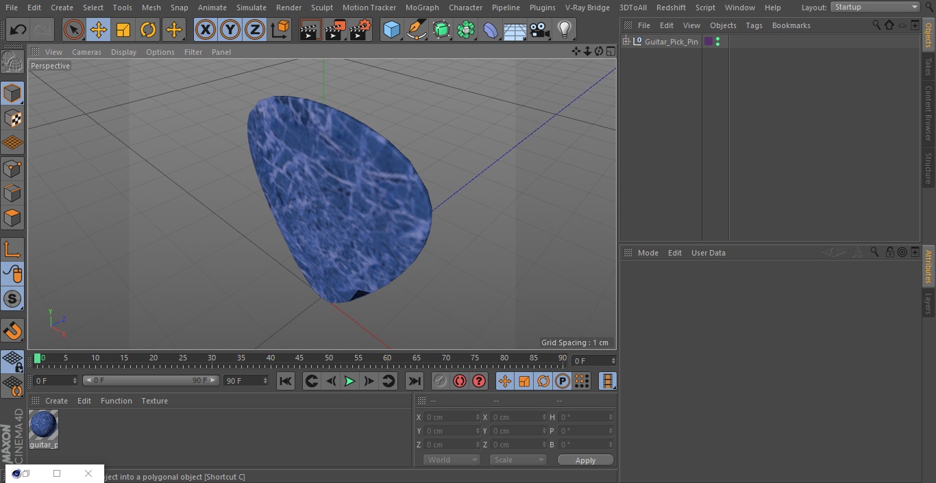 3D model Guitar Pick Pin