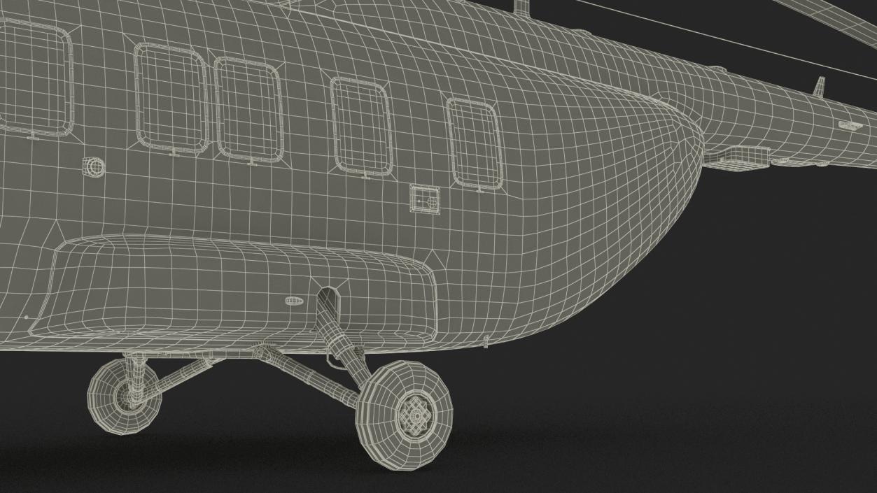 Interethnic Helicopter MI-171 A3 Blue Rigged 3D model