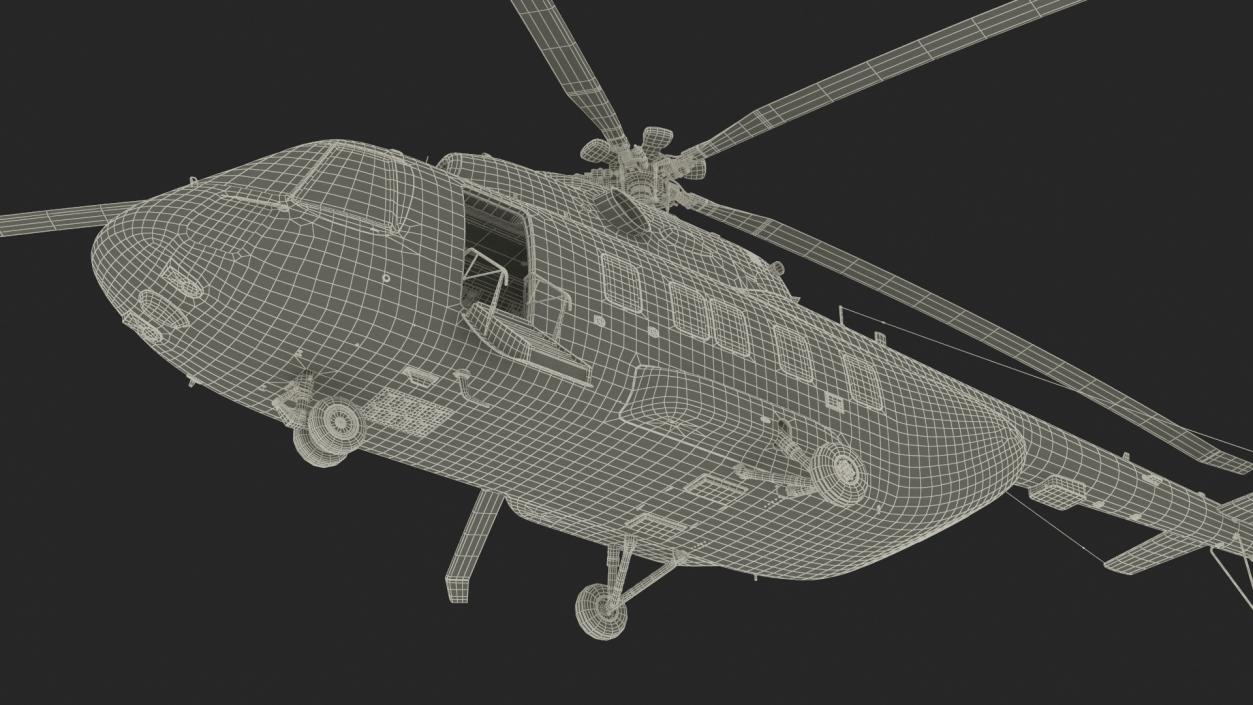 Interethnic Helicopter MI-171 A3 Blue Rigged 3D model