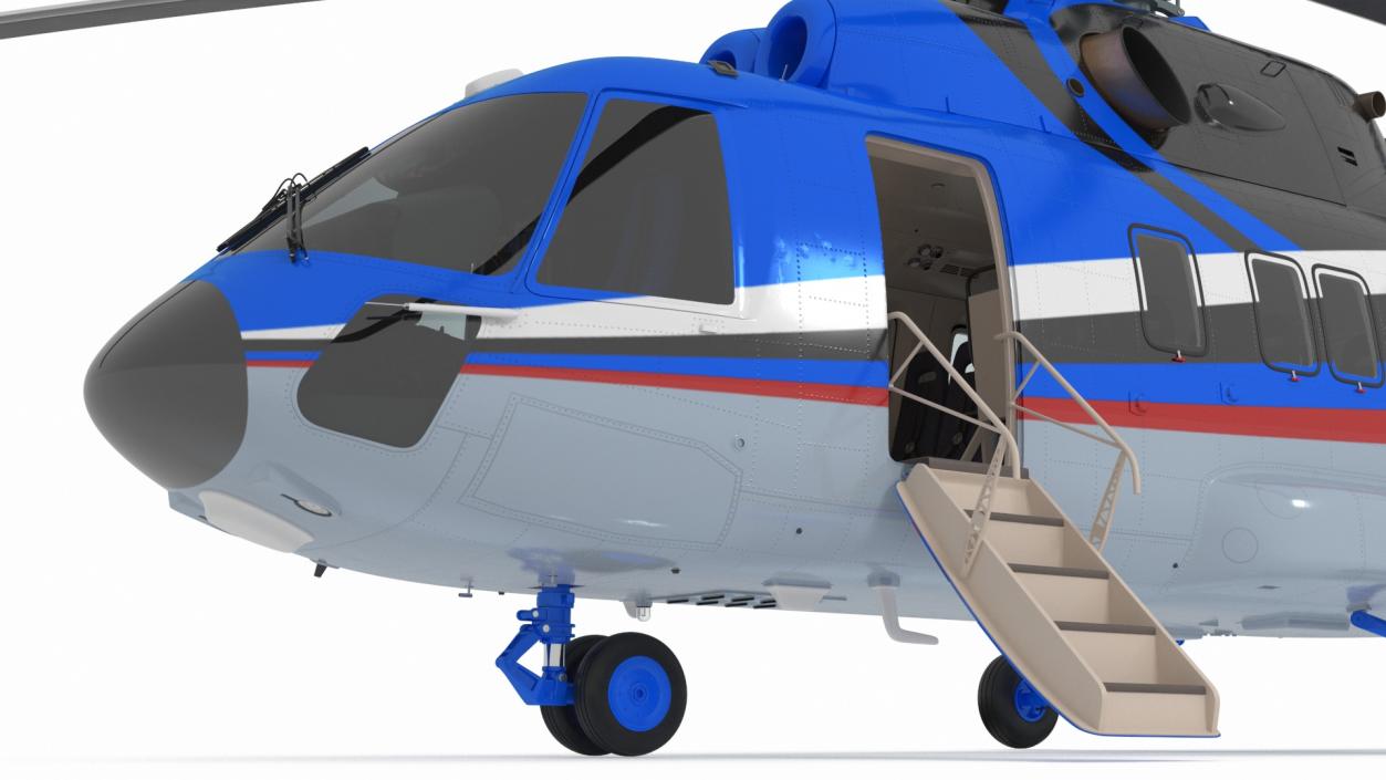 Interethnic Helicopter MI-171 A3 Blue Rigged 3D model