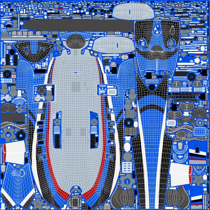 Interethnic Helicopter MI-171 A3 Blue Rigged 3D model