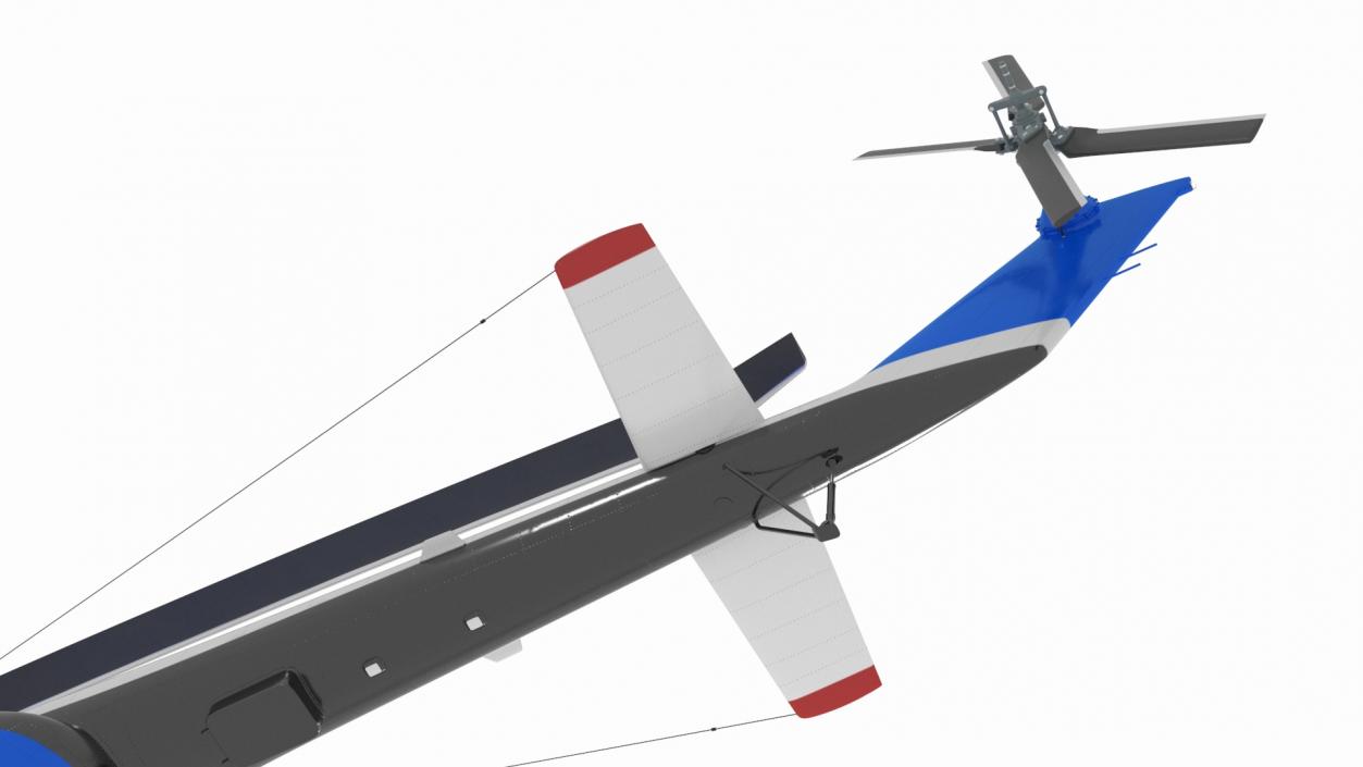 Interethnic Helicopter MI-171 A3 Blue Rigged 3D model