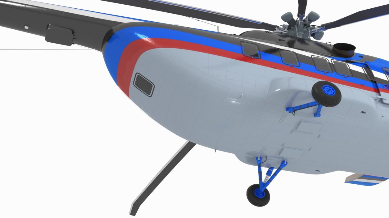 Interethnic Helicopter MI-171 A3 Blue Rigged 3D model