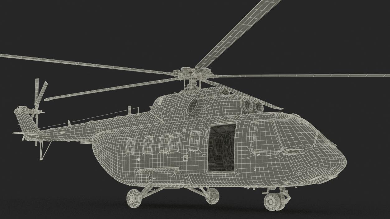 Interethnic Helicopter MI-171 A3 Blue Rigged 3D model