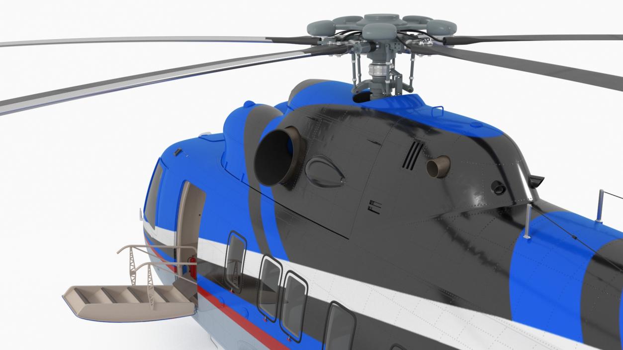 Interethnic Helicopter MI-171 A3 Blue Rigged 3D model