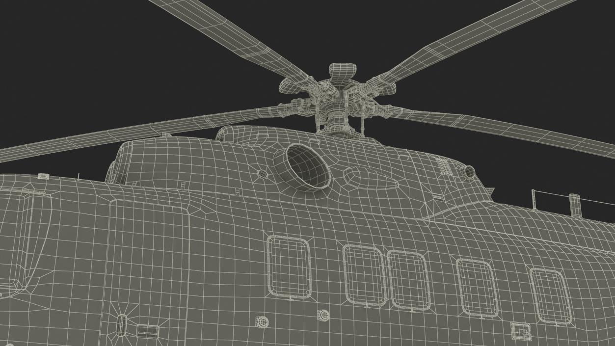 Interethnic Helicopter MI-171 A3 Blue Rigged 3D model