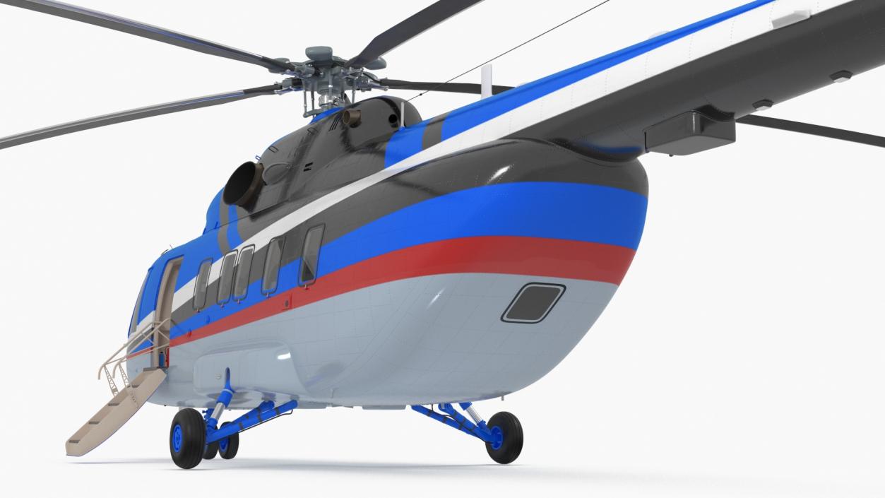 Interethnic Helicopter MI-171 A3 Blue Rigged 3D model