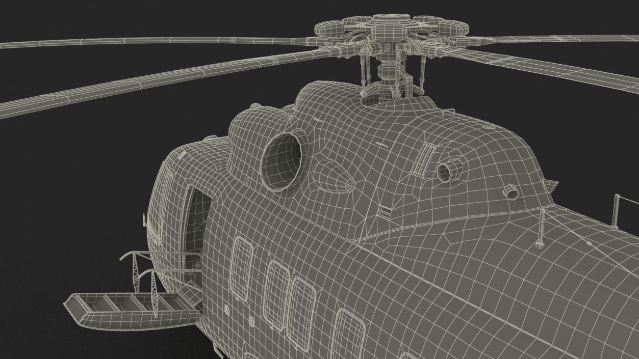 Interethnic Helicopter MI-171 A3 Blue Rigged 3D model